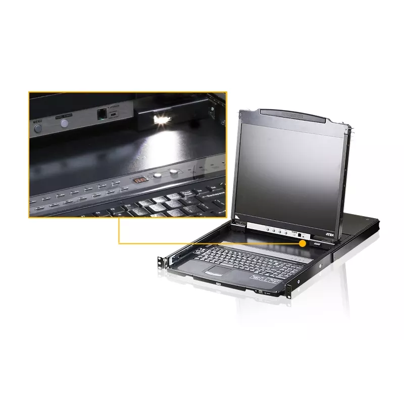 Konsola rackowa ATEN CL5800N 19 cali (48,3 cm) LCD 1280x1024 VGA klawiatura i mysz USB/PS/2 Metal 1U Czarny