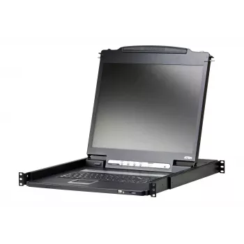 Konsola rackowa 19 cali ATEN CL3000N, LCD 48,3 cm 1280×1024, VGA, klawiatura i mysz USB/PS/2, 1U, aluminium czarna
