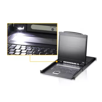 Przełącznik KVM ATEN CL1308N, do montażu w szafie rack, czarny, PS/2, USB, VGA