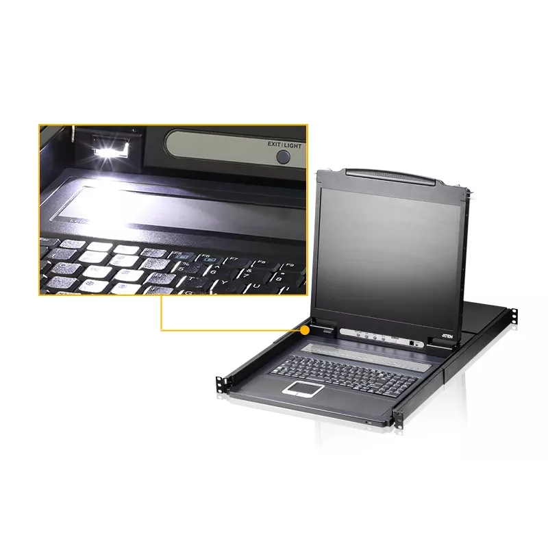 Konsola rackowa ATEN CL1308N 48,3 cm (19 cali) czarna 1U