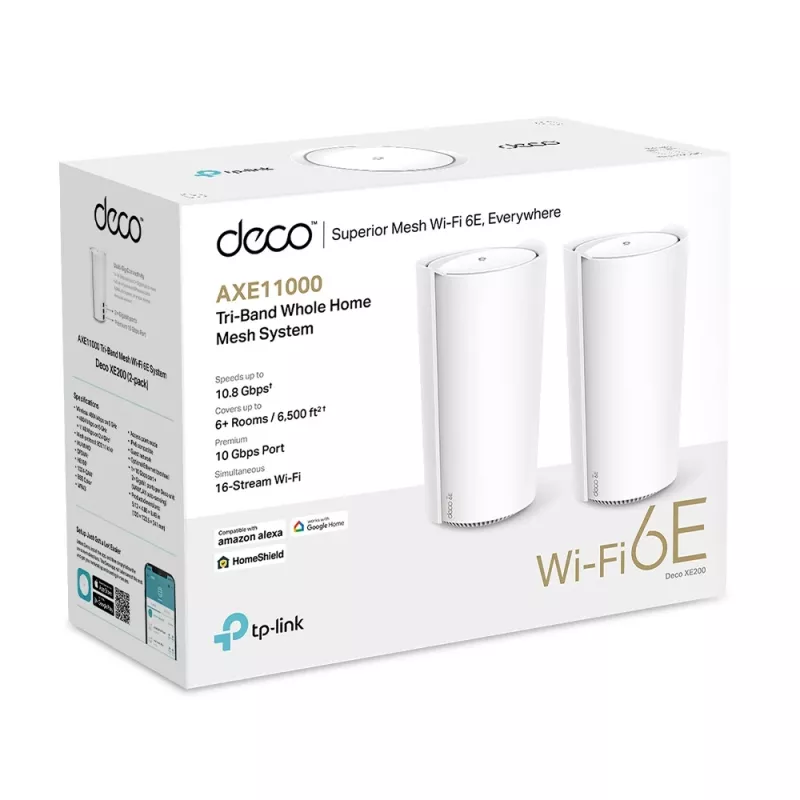 TP-Link AXE11000 Whole Home Mesh Wi-Fi 6E System, biały, wewnętrzna, system mesh, 600 m², trójzakresowe (2.4 GHz / 5 GHz / 6 GHz), Wi-Fi 6E (802.11ax)