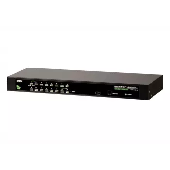 ATEN 16-portowy przełącznik KVM USB – PS/2 VGA, 2048 x 1536 pikseli, QXGA, montaż w szafie rack, 6,5 W, 1U, czarny