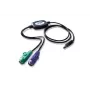 Adapter ATEN PS/2 na USB, 0,9 m, 2x 6-pin Mini-DIN, USB A, Męski, Żeński, Czarny