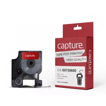 Taśma do etykieciarek Capture CA-S0720680 Czarny na białym 9 mm 7 m