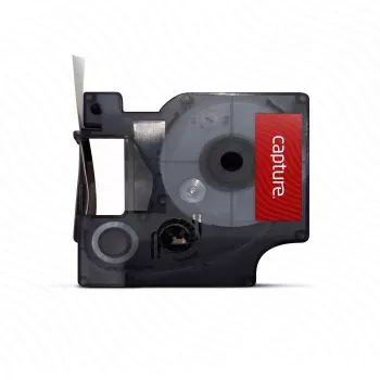 Taśma do etykieciarek Capture CA-S0720680 Czarny na białym 9 mm 7 m