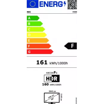 NEC MultiSync E988 Cyfrowy panel płaski do oznakowania 2,48 m (97,5 cala) LCD 350 cd/m² 4K Ultra HD Czarny 24/7