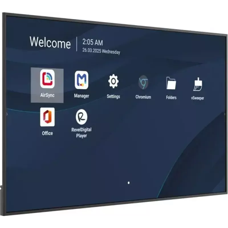 Profesjonalny wyświetlacz LCD 86 cali 4K VIEWSONIC CDE8614-2C, 3840x2160, 500 cd/m², Android 14, Wi‑Fi, 24/7