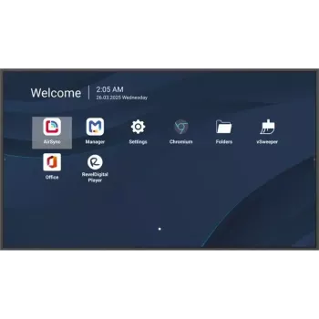 Profesjonalny wyświetlacz LCD 86 cali 4K VIEWSONIC CDE8614-2C, 3840x2160, 500 cd/m², Android 14, Wi‑Fi, 24/7