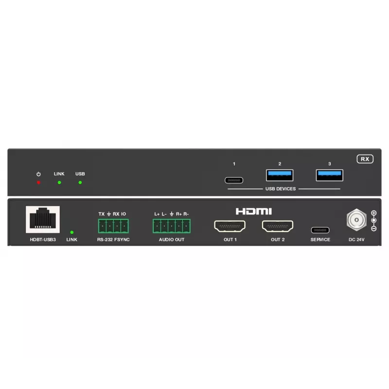 Przedłużacz KVM Vivolink VLUSBCEXT2X2 USB 2.0 1920x1200 150 m