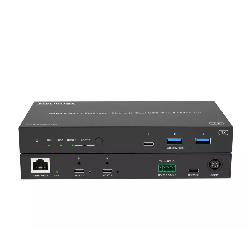 Przedłużacz KVM Vivolink VLUSBCEXT2X2 USB 2.0 1920x1200 150 m