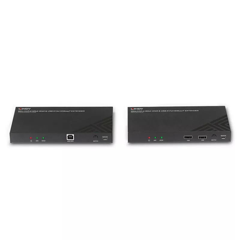 Lindy 100m Cat.6 HDMI 4K60, Audio, IR i RS-232 HDBaseT KVM Extender