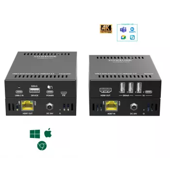 Przedłużacz KVM Nadajnik i Odbiornik Vivolink VLUSBCEXT151 HDMI USB Przewodowy 70m