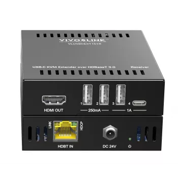 Przedłużacz KVM Nadajnik i Odbiornik Vivolink VLUSBCEXT151 HDMI USB Przewodowy 70m