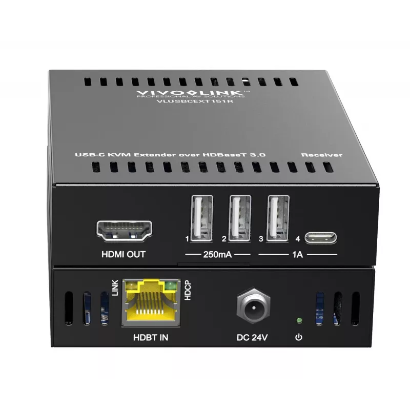 Przedłużacz KVM Nadajnik i Odbiornik Vivolink VLUSBCEXT151 HDMI USB Przewodowy 70m