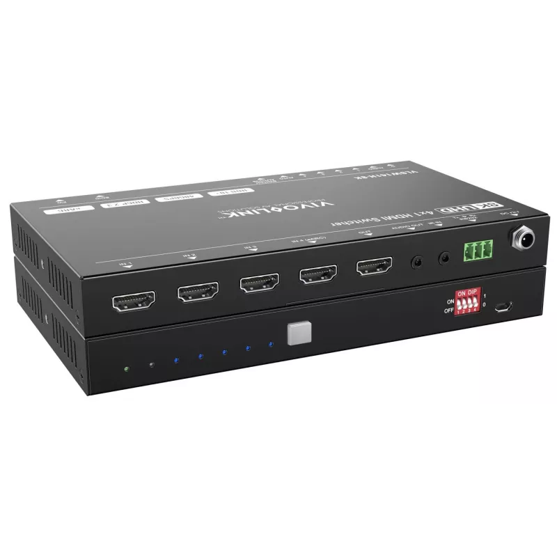 Przełącznik HDMI VivoLink VLSW141H-8K 4x1 — selektor wejść 8K@60Hz dla czterech źródeł HDMI