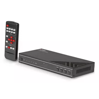 AV receiver Lindy 4x1 4K60 HDMI Seamless Multiview Switch, 3840x2160@60Hz, 12V 2,5A, czarny