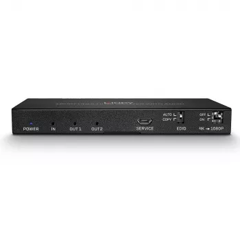 HDMI Splitter Lindy 2 Port HDMI 18G Splitter z dźwiękiem i downscalingiem
