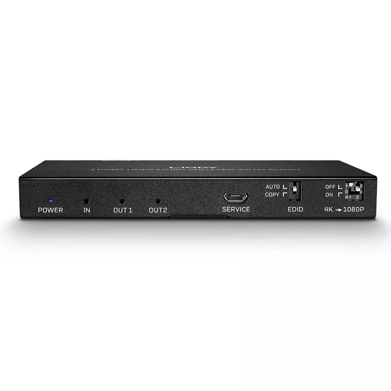 HDMI Splitter Lindy 2 Port HDMI 18G Splitter z dźwiękiem i downscalingiem