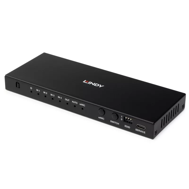 Lindy 4 Port HDMI 8K60 Switch with eARC HDMI USB A USB C