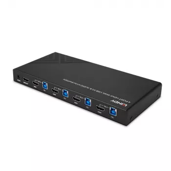 Lindy 4 Port HDMI 4K60, USB 3.0 i Audio KVM Switch