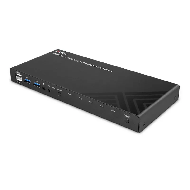 Lindy 4 Port HDMI 4K60, USB 3.0 i Audio KVM Switch