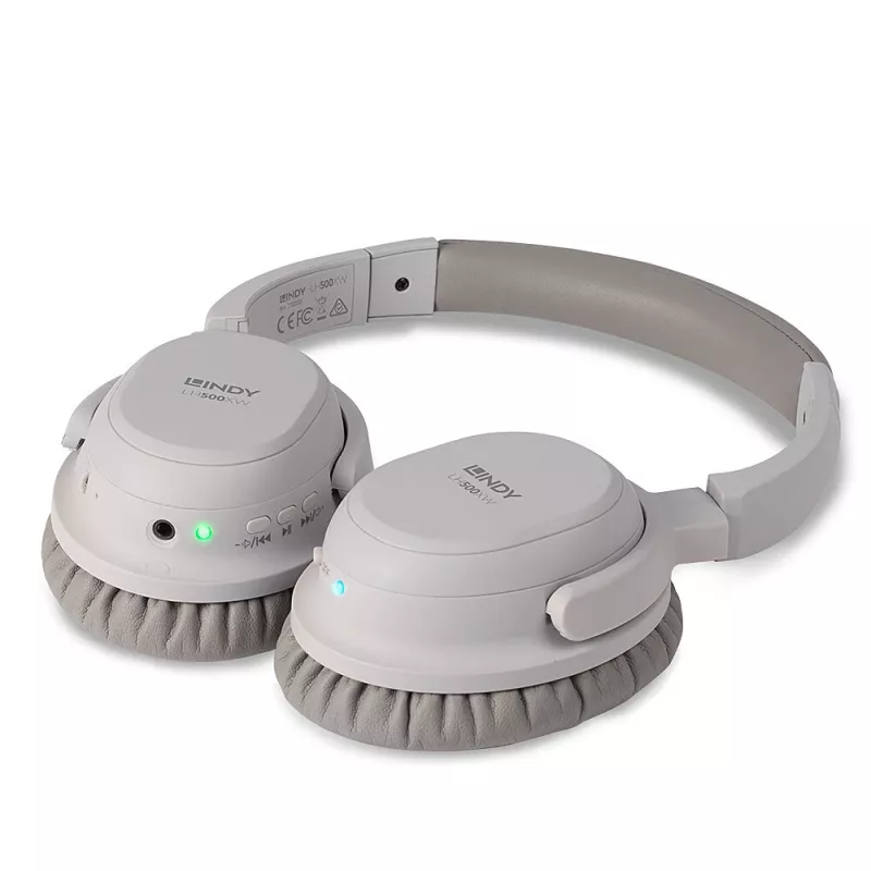 Lindy LH500XW Zestaw słuchawkowy przewodowy i bezprzewodowy nagłowny Rozmowy/Muzyka Micro-USB Bluetooth szary