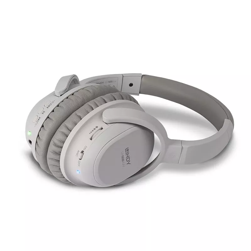 Lindy LH500XW Zestaw słuchawkowy przewodowy i bezprzewodowy nagłowny Rozmowy/Muzyka Micro-USB Bluetooth szary
