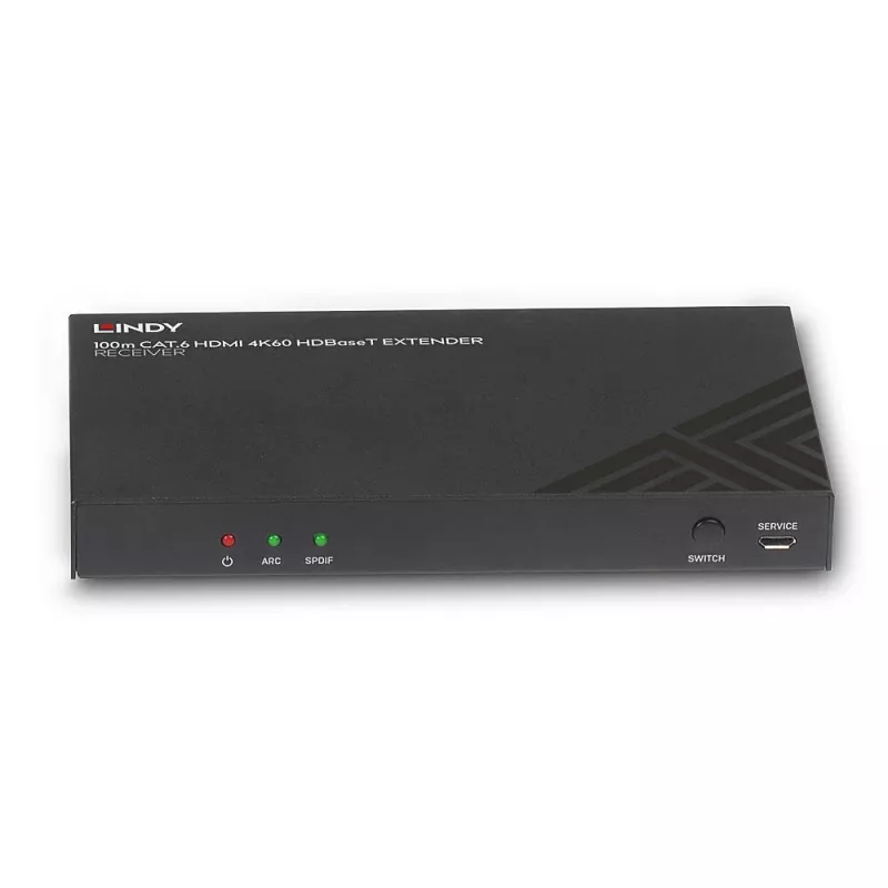 Odbiornik AV Lindy 100m Cat.6 HDMI 4K60 Audio IR RS-232 HDBaseT
