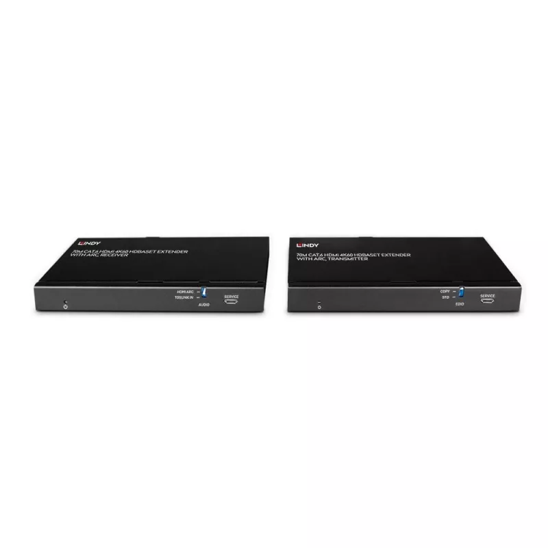 Przedłużacz HDBaseT Lindy 70m Cat.6 HDMI 4K60, Audio, IR i RS-232 z ARC