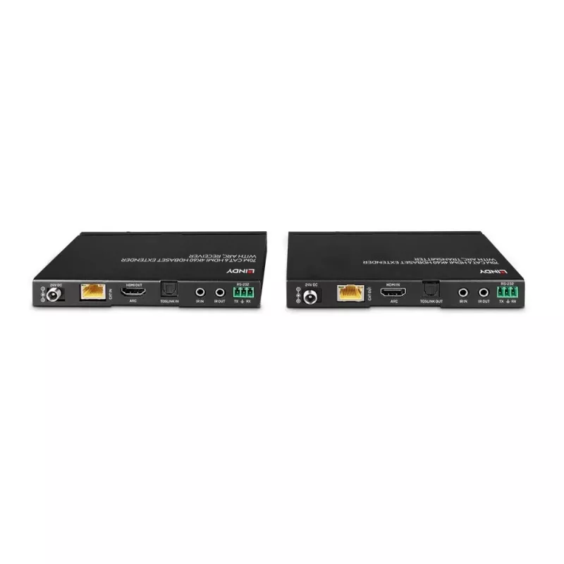 Przedłużacz HDBaseT Lindy 70m Cat.6 HDMI 4K60, Audio, IR i RS-232 z ARC