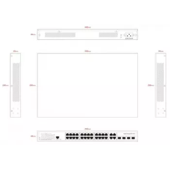 Przełącznik sieciowy Ernitec ELECTRA-M224-1GB-370W 24 porty 1GB