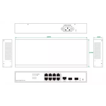 Przełącznik sieciowy Ernitec ELECTRA-M08-1GB-150W 8 portów 1GB 150W