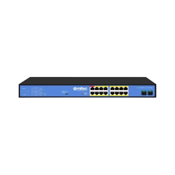 Niezarządzalny przełącznik PoE ERNITEC ELECTRA-U16-1GB, 16 portów, 1 GbE uplink, budżet mocy 285W