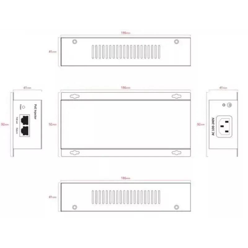 Adapter PoE Ernitec ELECTRA-POE-10GB-90W 10Gbps 90W
