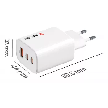 Verbatim Essentials GaN Charger 65W EU plug biały, Indoor, AC, 20 V, biały