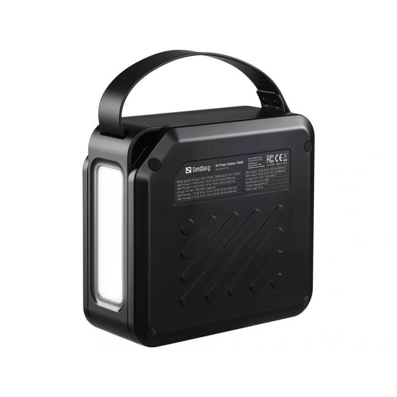 Przenośna stacja zasilania prądem stałym SANDBERG Sandberg DC Power Station 72000 — LMFP 72 000 mAh, wejście DC i USB-C, czarna