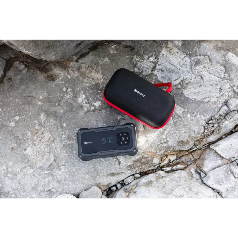 Przenośny rozrusznik i pompka do opon SANDBERG Sandberg Car Jumpstarter TirePump 10000 — rozruch 800 A, wyjście 2 A, USB 5 V