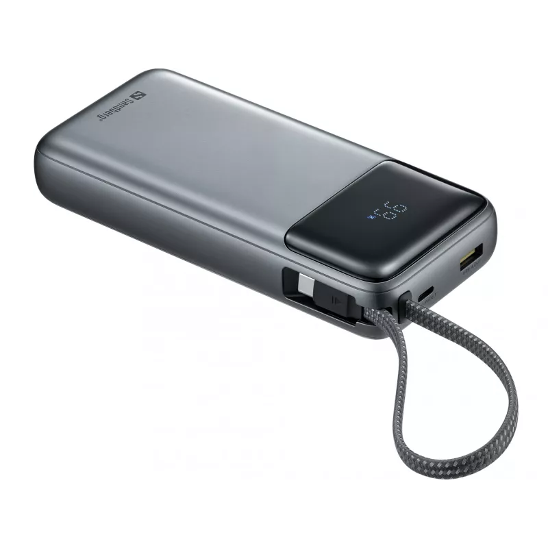 Powerbank SANDBERG All-in1 Powerbank 20000 PD 67W — 20000 mAh LiPo, 1×USB-A, 1×USB-C, wyjście 15W, czarny/szary