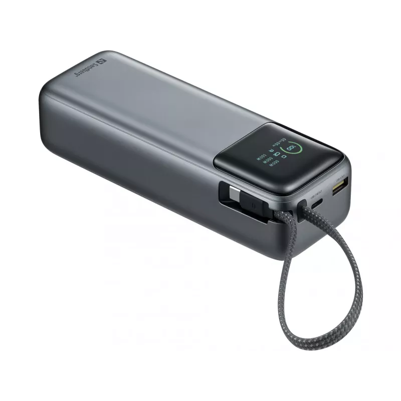 Przenośny powerbank SANDBERG All-in1 Powerbank 20000 PD 130W — 20000 mAh, LiPo, USB-A 1x, USB-C 1x, 130 W, czarny/szary