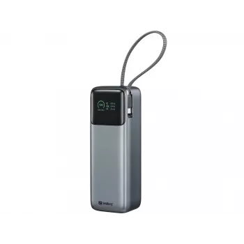 Powerbank SANDBERG All-in1 Powerbank 27000 PD 240W — 27000 mAh LiPo, 240W wyjście, 1× USB-A, 1× USB-C, 3.6V — Czarny/Szary