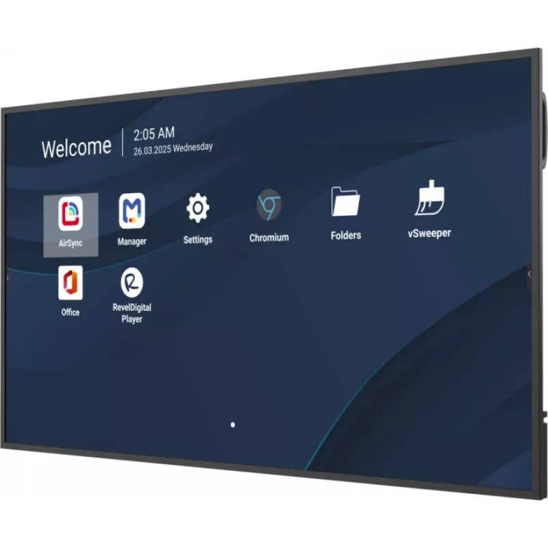 Profesjonalny 65-calowy komercyjny wyświetlacz 4K VIEWSONIC CDE6531-1C, 3840×2160, 500 cd/m², Android 14, 24/7, VESA