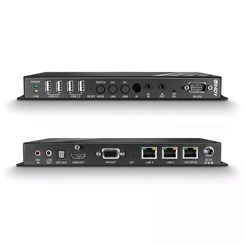 Odbiornik AV Lindy 4K HDMI i USB przez IP Extender