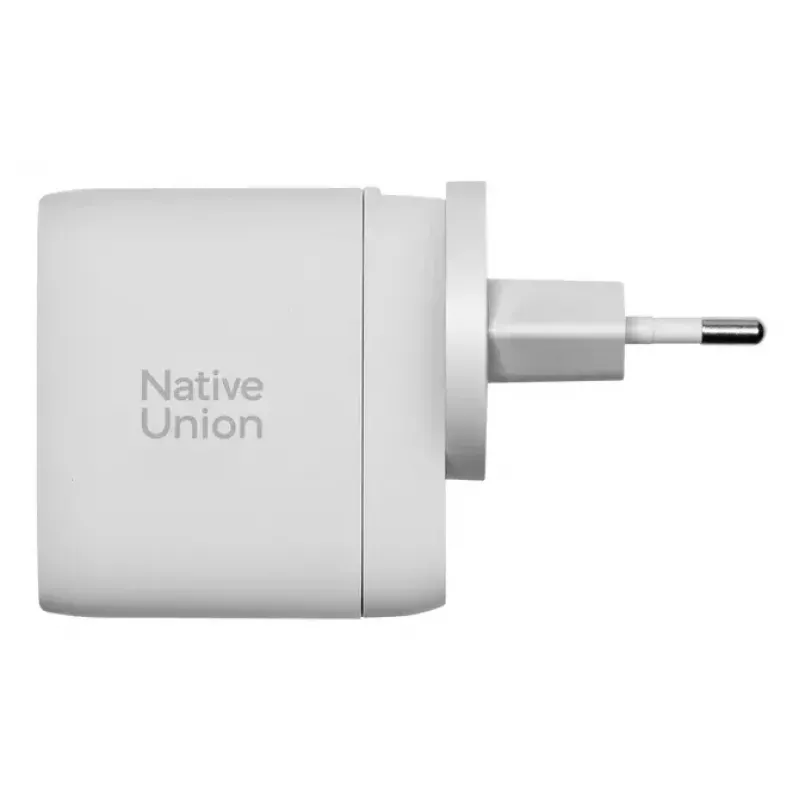 Szybka ładowarka GaN Native Union Fast Gan Charger Pd 67W biała Intl 2C1A USB‑C 2 porty 67W AC 100–240V zabezpieczenie przed przeteżeniem przepięciem przegrzaniem