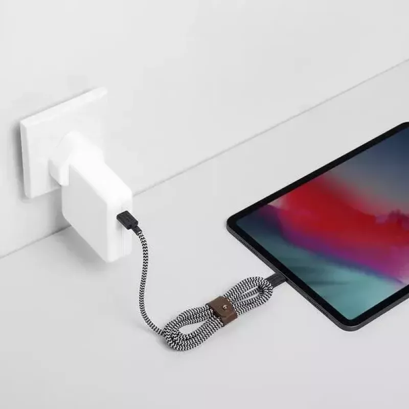 Kabel USB-C Native Union BELT-C-ZEB-2-NP 1,2 m USB-C do USB-C Czarny/Biały
