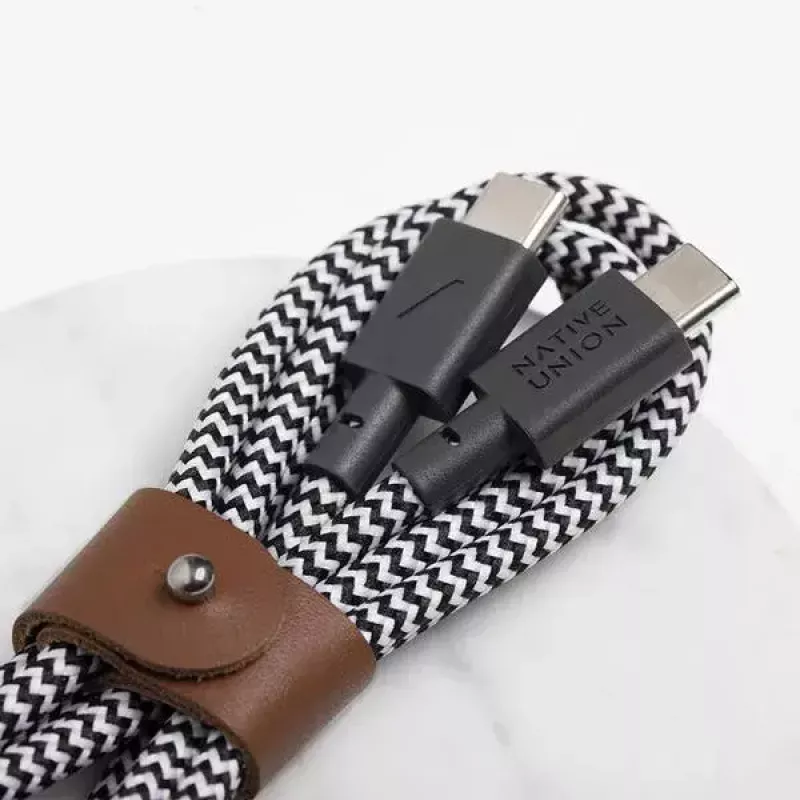 Kabel USB-C Native Union BELT-C-ZEB-2-NP 1,2 m USB-C do USB-C Czarny/Biały