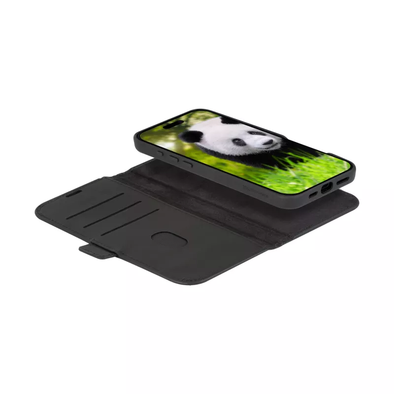 Etui folio dbramante1928 Lynge MagSafe iPhone 16 Czarny 3 kieszenie na karty