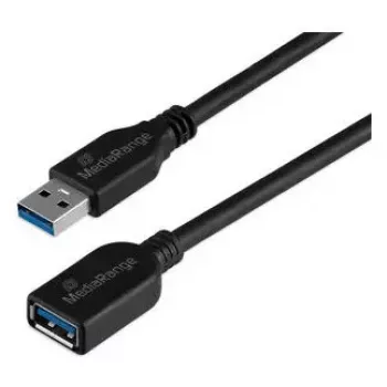 Kabel USB A do USB A MediaRange MRCS241 USB 3.2 Gen 1 (5 Gbit/s) 5 m Czarny