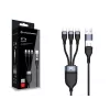 Conceptronic ETTA06B15C 3 w 1 kabel do szybkiego ładowania 100W 1,5 m, potrójny USB-C, USB 2.0, E-Mark
