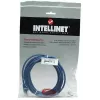 Kabel krosowy sieciowy Intellinet, Kat. 5e, 1 m, niebieski, CCA, U/UTP, PVC, RJ45, pozłacane styki, bez zaczepu, osłonięty, dożywotnia gwarancja