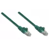 Kabel krosowy sieciowy Intellinet, Kat. 5e, 5 m, zielony, CCA, U/UTP, PVC, RJ45, pozłacane styki, bezzaczepowa osłona, z osłoną, dożywotnia gwarancja